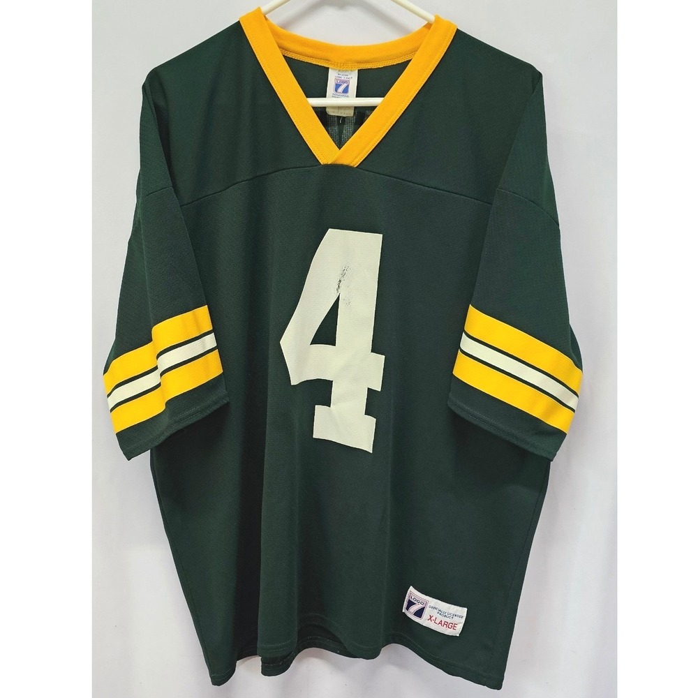 Vintage Logo 7 Green‎ Bay Packers Brett Favre Jersey XL Mens Green NFL Football
